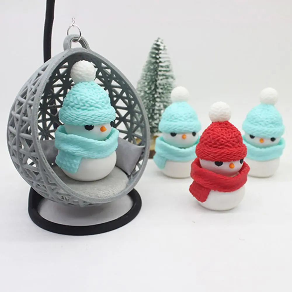 3D Printed Mini Clicker Ornament Relaxation Lightweight Christmas Snowman Figurine Decorative Portable