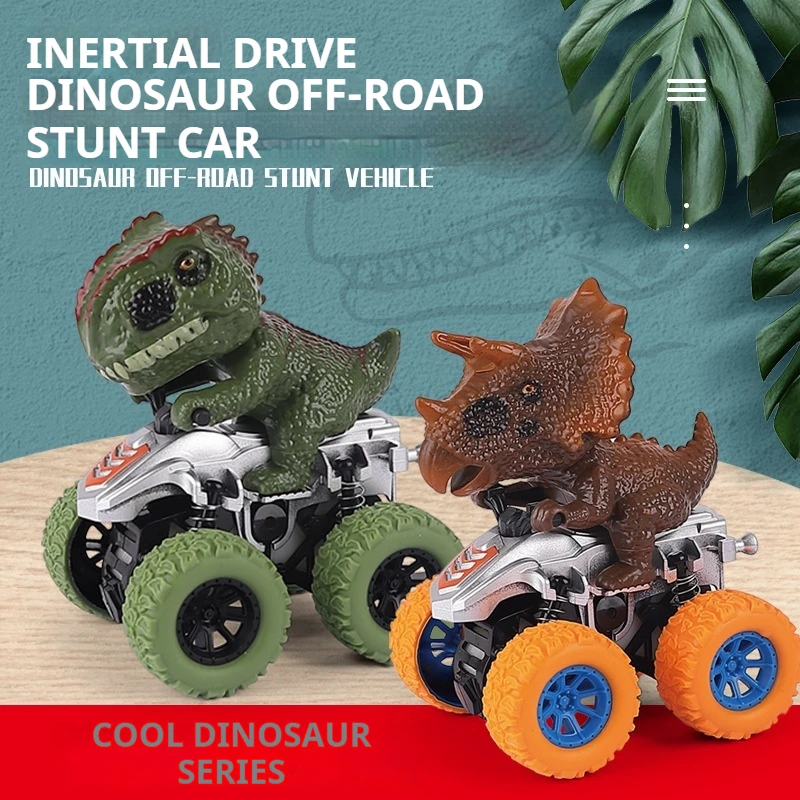 Kinder Traagheid Simulatie Dinosaurus Stunt Drive 4X4 Suv Monster Stunt Tyrannosaurus Rex Roterende Speelgoed Auto Jongen Speelgoed Verjaardagscadeau