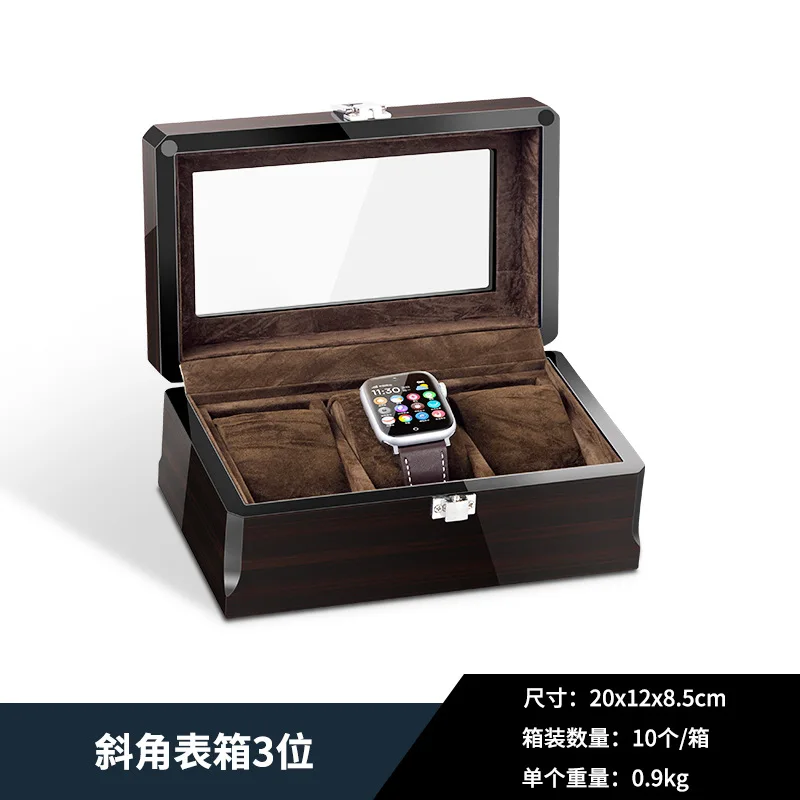 Wholesale more than 8 watch box storage box high-grade lacquer ebony grain watch box jewelry box