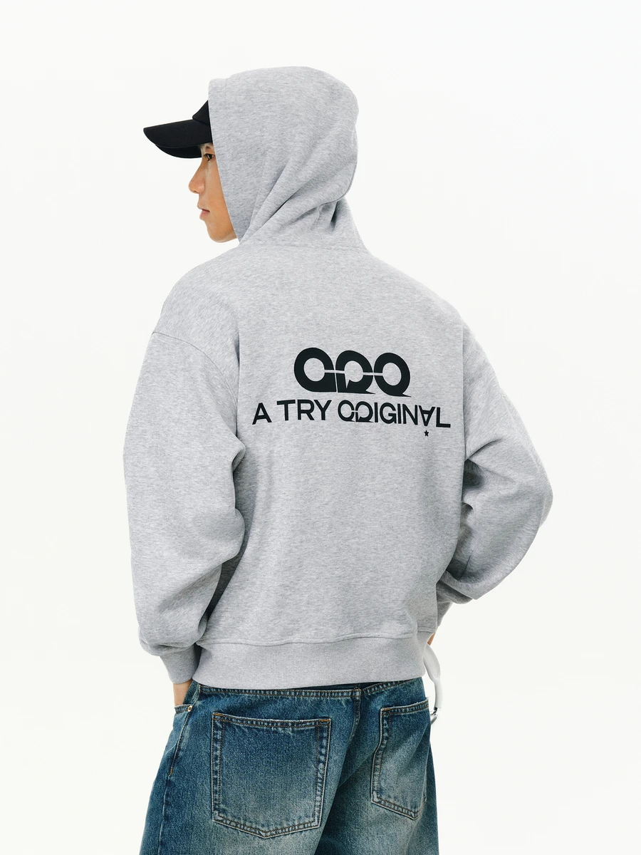 

ATRY American Sle ey Hoodie Men's Autumn Logo Layout Printed Zipper Couple's Open Cardigan Jaet Loose Fit Long Sve