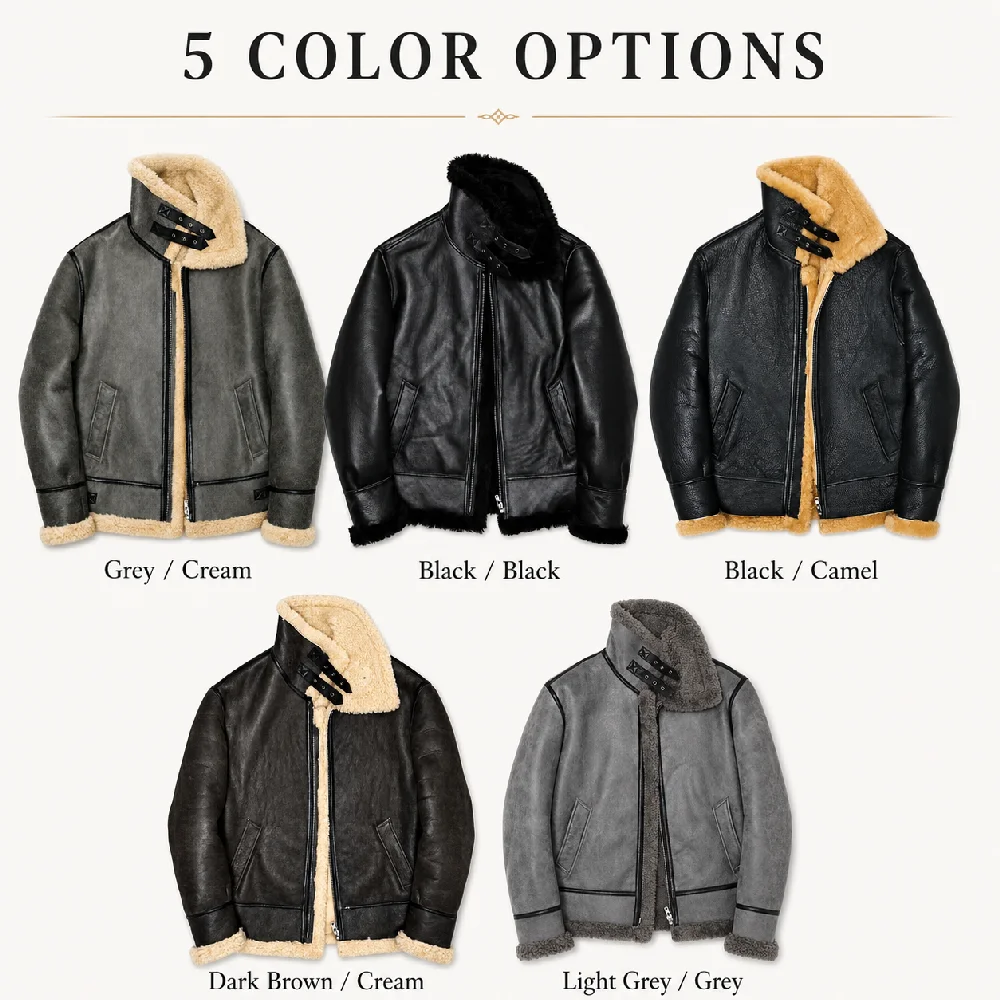 2026 New Thick Sheep Wool Original Ecological Fur One Leather Fur Jacket Male  Warm Genuine Sheepskin Coats Flight Jackets - view 6