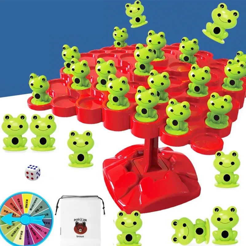 Fun Frog Balance Tree Children Montessori Math Toys Balancing Board Game Parent-child Interaction Tabletop Balance Game Toy Gift