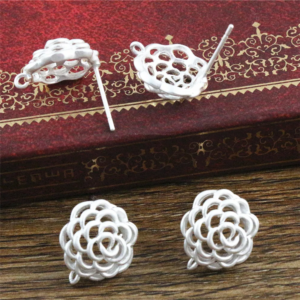 6 sztuk (3pair) 12x11mm matowy posrebrzane ucha haki kolczyk druty dla Handmade kobiety moda biżuteria kolczyki (L2-17)