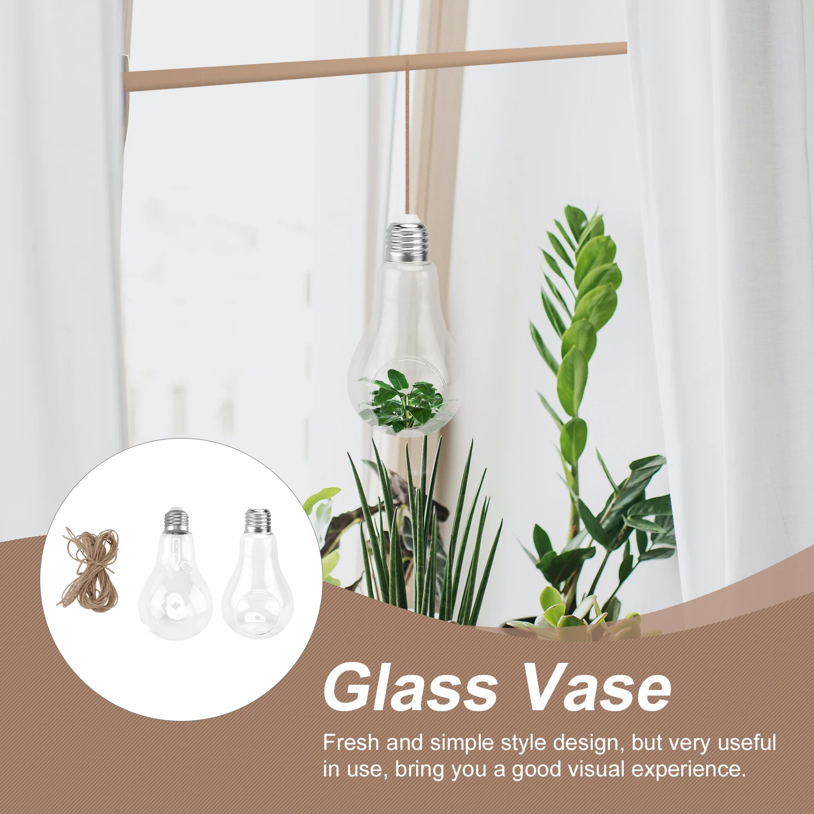 

2 Pcs Terrarium Plants Hanger Vase Mini Hydroponic Flower Pot Cute Planter Arrangement