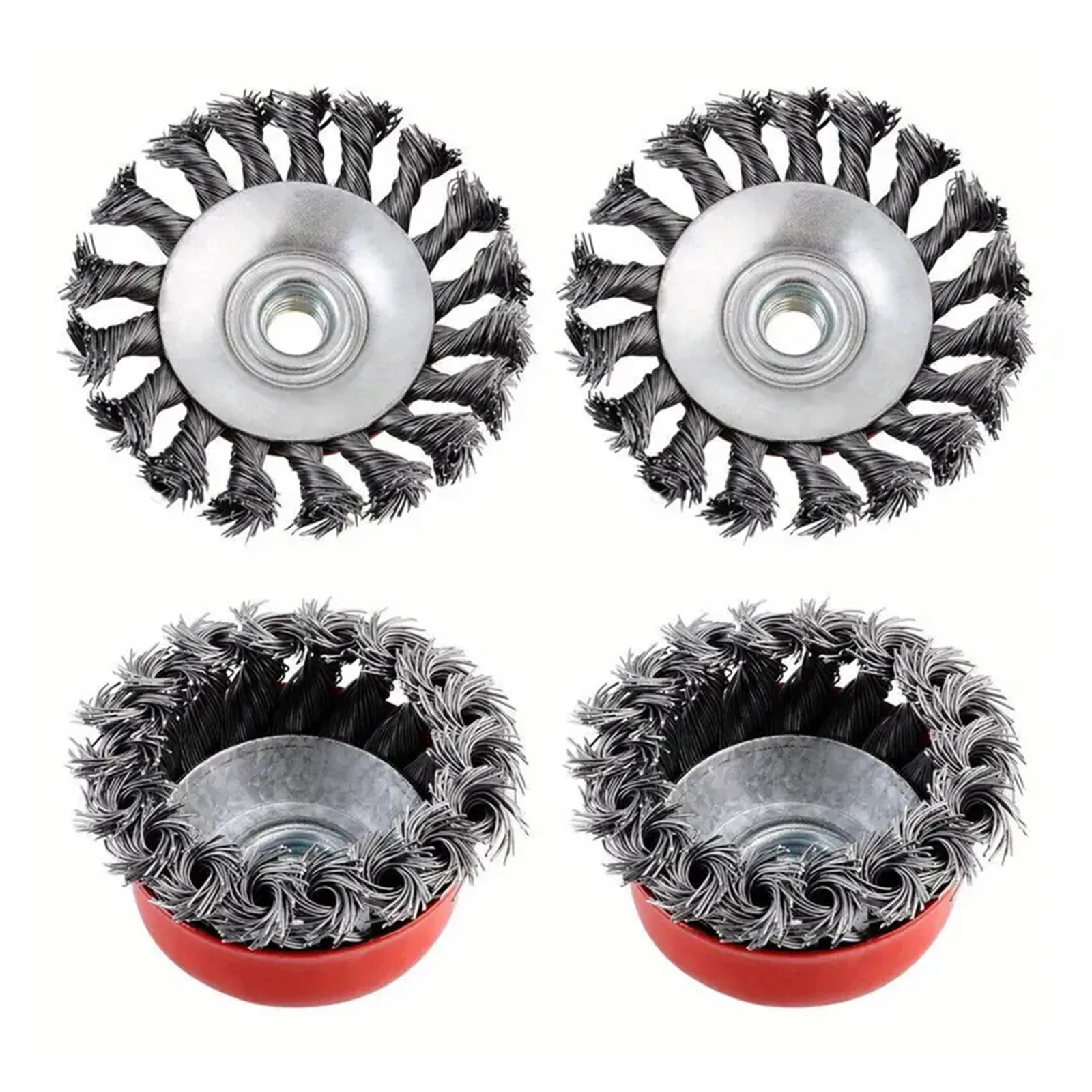 Wire Cup Brush for Angle Grinder, 1 Pack 3 inch Twisted Knotted Wire Brush for Grinders, 5/8 Inch-11 Threaded Arbor, for Heavy C