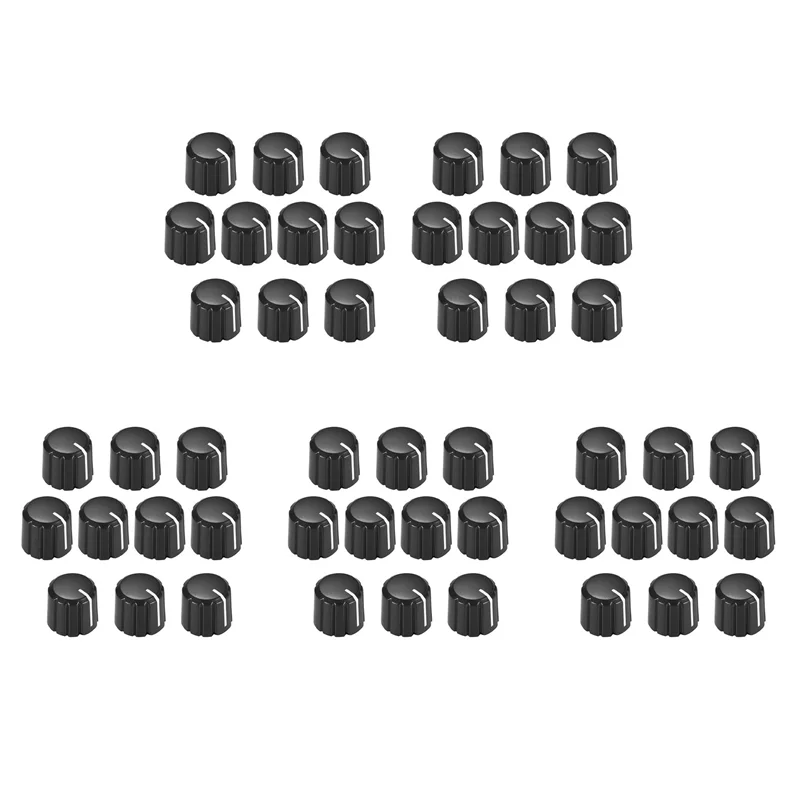 50 قطعة مقابض التحكم في الجهد للجيتار الكهربائي حجم لهجة المقابض أسود D نوع 6 مللي متر