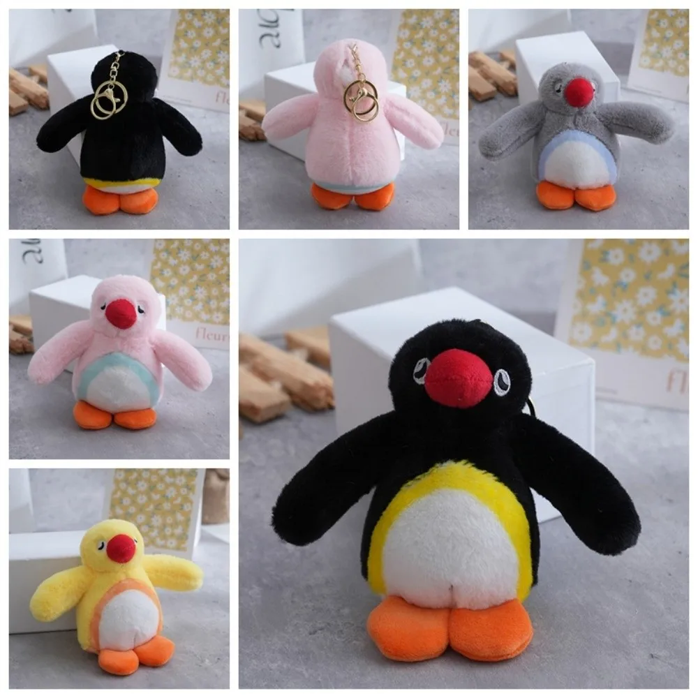 Stofftier Pinguin Plüsch Schlüsselanhänger Lustiger süßer Pingu Puppenanhänger Cartoon 15 cm Gefüllter Pinguin Schlüsselanhänger Rucksack Charm