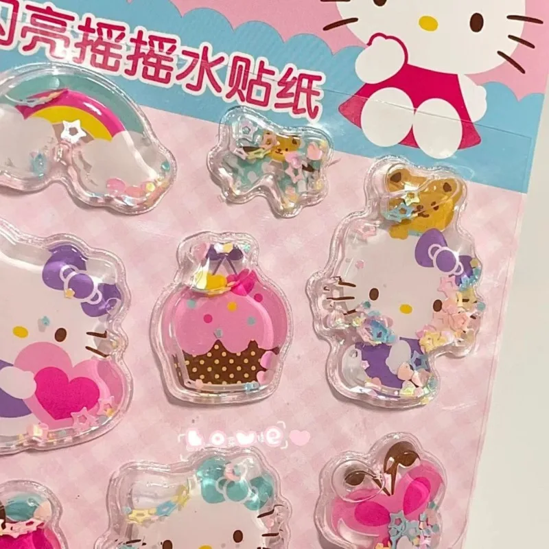 Miniso collaborates with Sanrio children\'s rocking water stickers, KT crystal stickers, 3D decorative bubble stickers