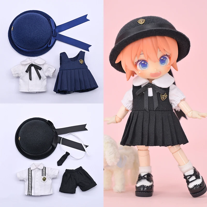 OB11 Doll Clothes Cute British Style Kindergarten Suit Suitable for GSC Molly UFdoll Body9 1/12bjd Doll Accessories