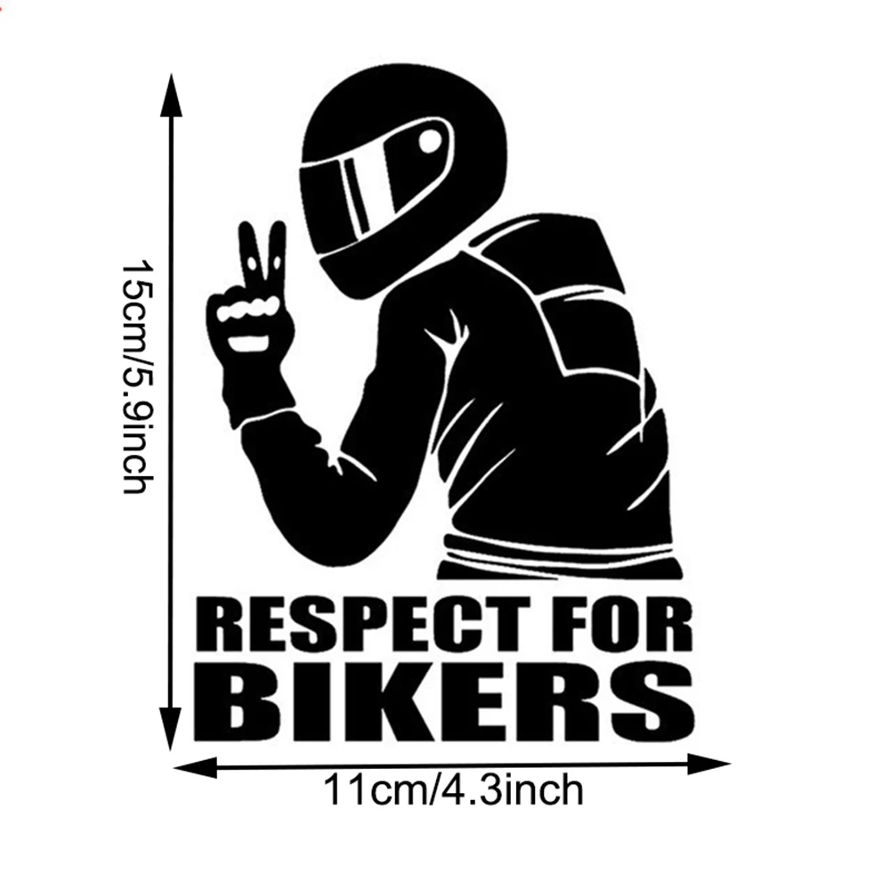 2Pcs Respect Biker Sticker Auto Motorcycle Vinyl Car Sticker 3D reflective Stickers Decals Car Motorcycle Accessories