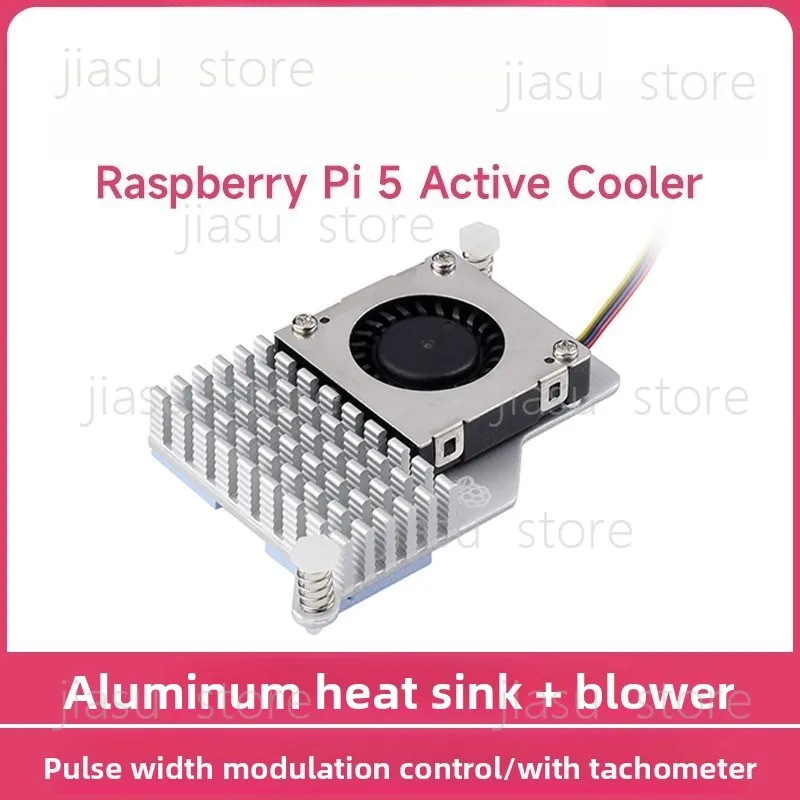 Raspberry Pi 5 Aluminum Cooling Kit, Active Cooler with Blower Fan, Waveshare Pi5 Heat Sink