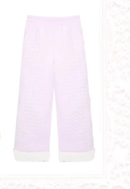 2025 Winter New Fashion Loose Versatile Pink Solid Color Trousers Comfortable Elastic Waist Sweet Girl Age-reducing Warm Pants