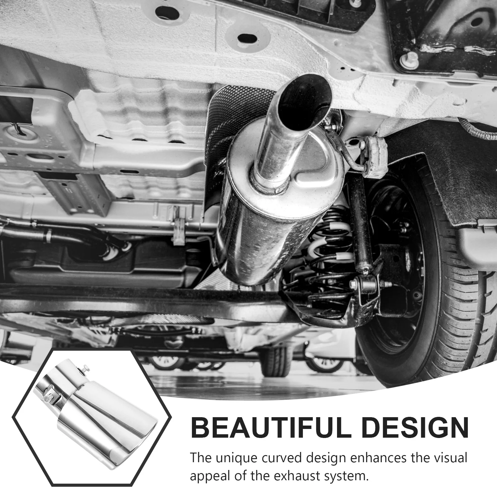 

Stainless Steel Exhaust Muffler Tip Single Car Tail Adapter For Vehicle Exterior Upgrade Engine Performance Part