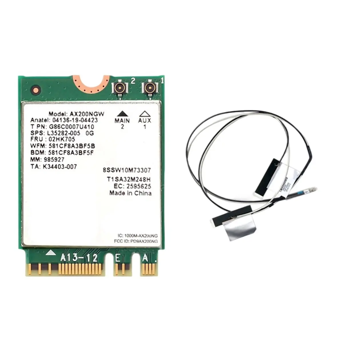 Popularna karta sieciowa AX200 M.2 NGFF 2.4Ghz/5G WI-FI 6 2974Mbps, karta Wi-Fi 802.11Ax, adapter Wi-Fi Bluetooth 5.2 z anteną, AX200 — zdjęcie produktu 6