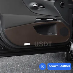 For Lexus ES 2024 2023 2022 2021 2020 2018 Leather Carbon Fiber Sticker Door Anti Kick Cover Protection Mat Door Sill Sticker