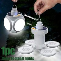 Solar Powered&USB Dual Power LED Camping Light Portable Foldable High Brightness Suitable for Hiking Fishing Outdoor Exploration