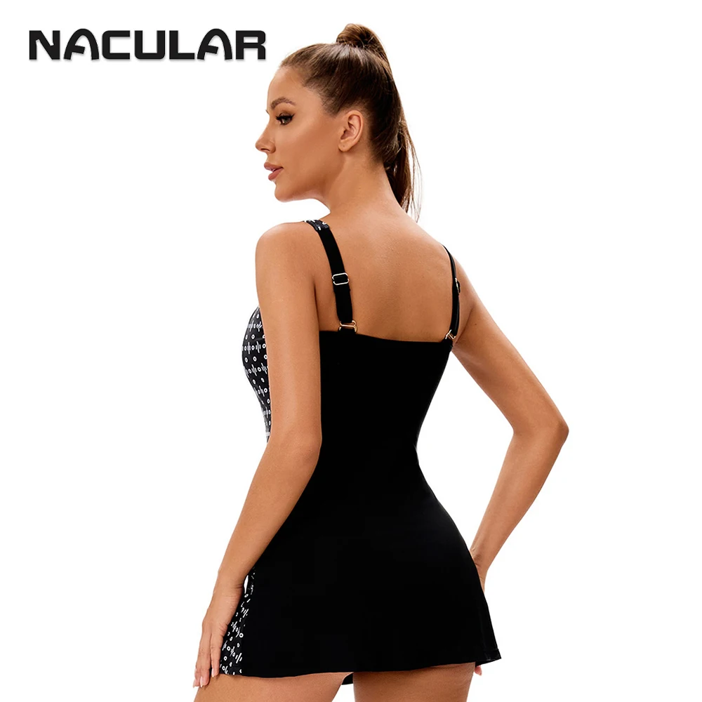 NACULAR Female Swimsuit Sleevesless Swimwear Sports Tankini Set Beachwear Two Pieces Bathing Suits Women Swimming Thong Sexy