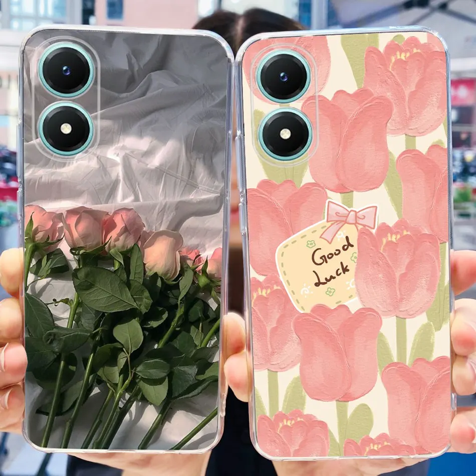 For Vivo Y02S Case VivoY02s Y 02S 4G V2203 2022 Elegant Flower Butterfly Painted Soft Silicone TPU Phone Cases