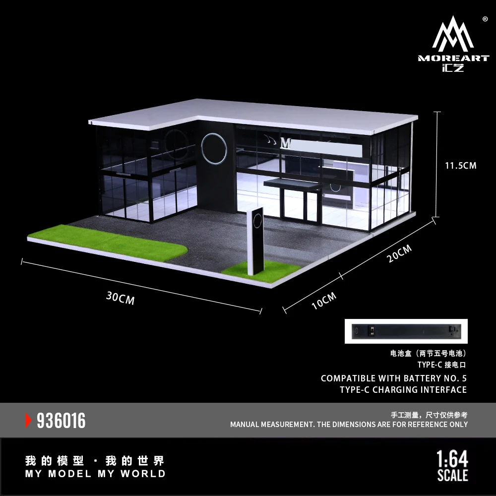 More Art 1:64 Double-Layer Assembly Exhibition Hall Scene Model,Parking Lot Diorama For Display&Collection&Gift