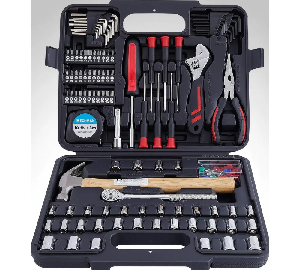 Kit d'outils 149 pièces avec mallette de rangement – Outils de réparation automobile à domicile pour le bricolage, la mécanique et les cadeaux