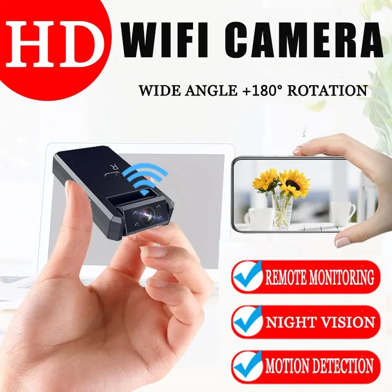 Mini telecamera HD WiFi Videocamera intelligente Hotspot HD Visione notturna a infrarossi Video Micro piccola cam Rilevazione movimento Batteria Cam
