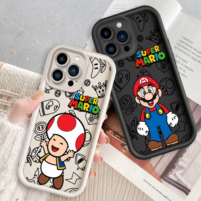 

M-Marios Cartoon Cute Anime Eye Ladder For Apple iPhone 15 14 13 12 11 XS XR X Pro Max Plus Back Phone Case