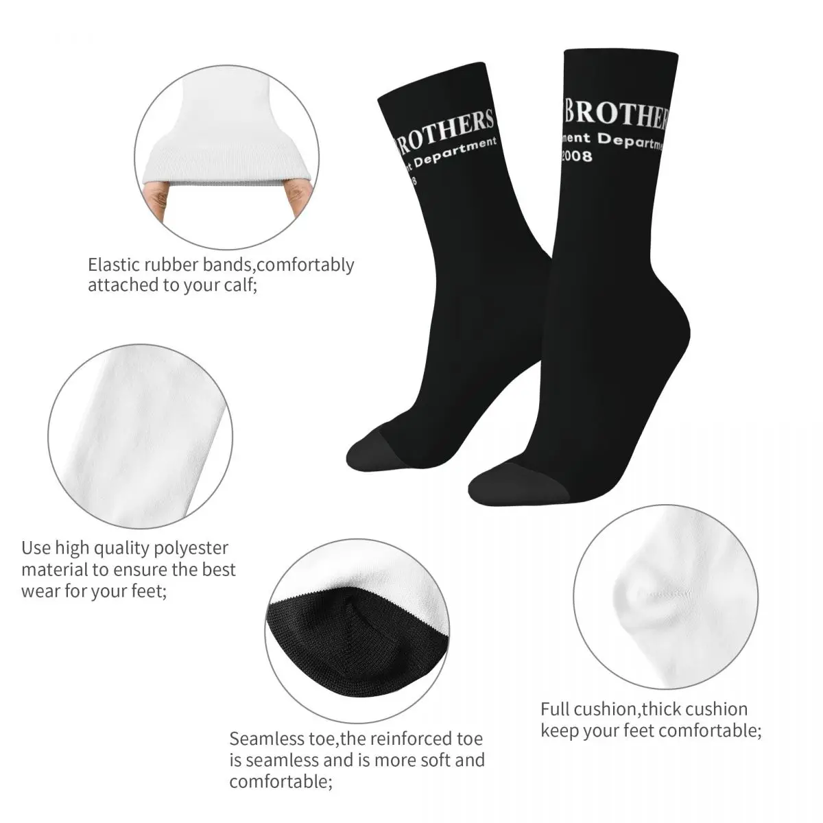 Lehman Brothers Risk Management Dept (15) Sokken Gothic Kousen Winter Non Slip Mannen Sokken Ademende Bedrukte Fietssokken