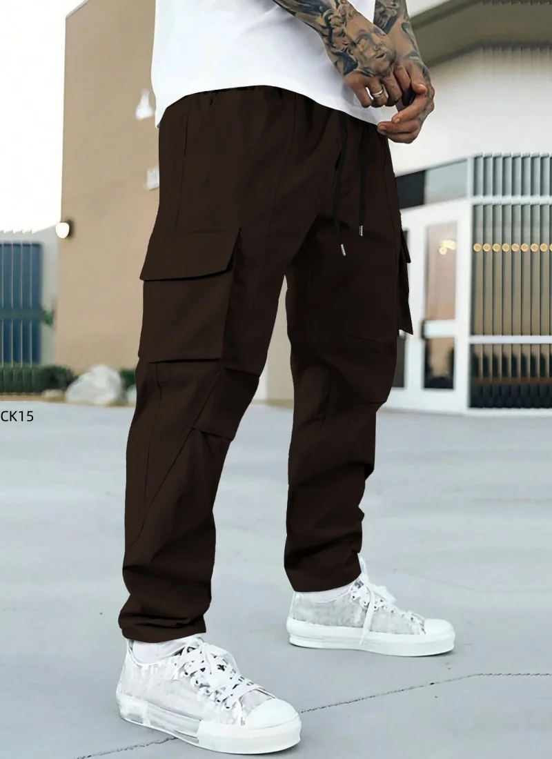 

2025 new men's pants, European and American men's loose straight leg casual pants, men's workwear pocket pants