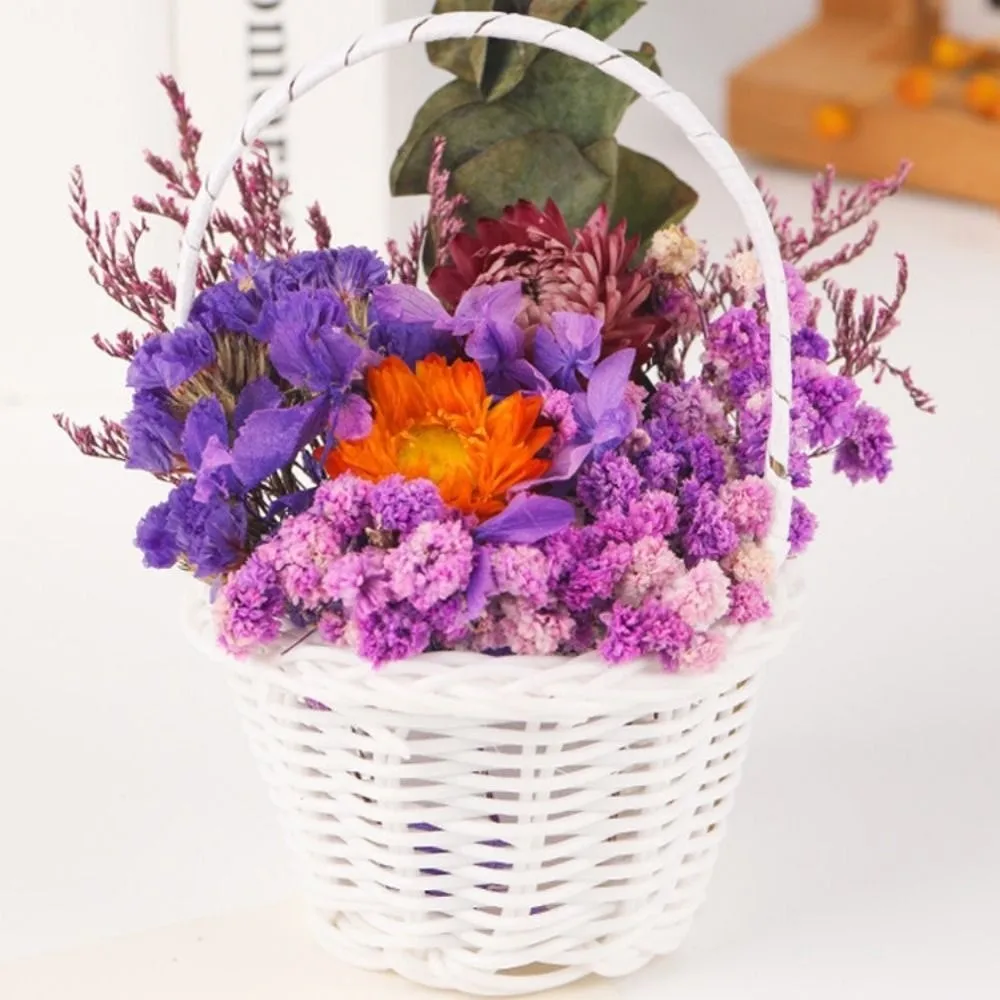 with Handle Imitation Rattan Handhold Handwoven 10 Styles Weaving Flower Basket Household Braid Storage Baskets