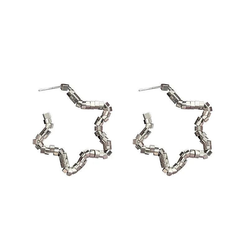 

Simple Hollow Pentagram Exquisite Women's Large Hoop Earrings - Niche Fashion Jewelry
