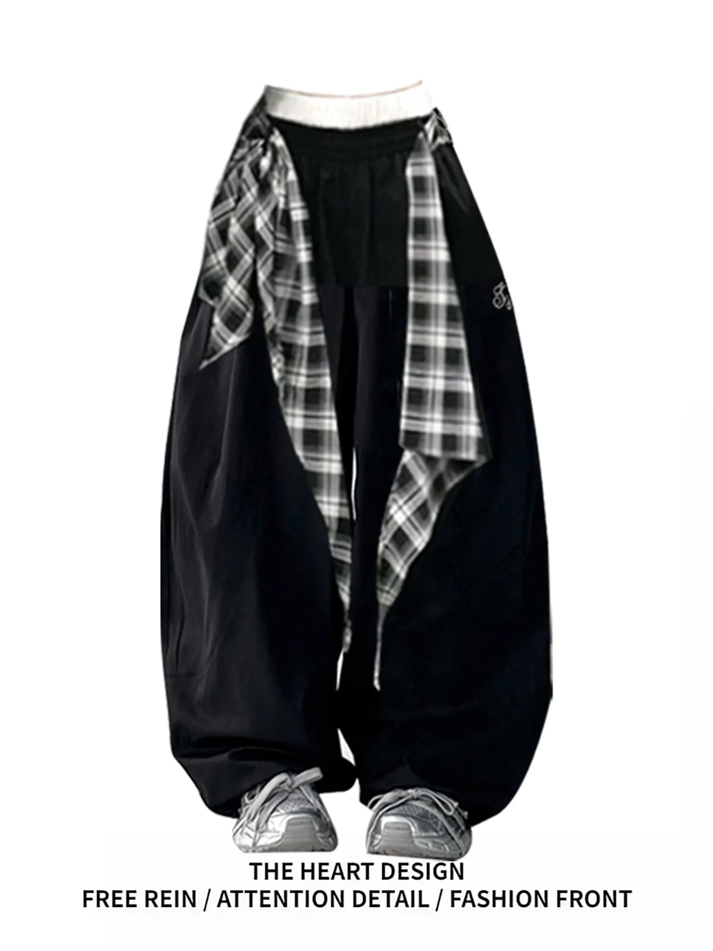 

Широкие брюки для уличных танцев в стиле хип-хоп, женские свободные драпированные брюки для джазовых танцев, повседневные брюки с высокой талией и прямым вырезом с принтом...