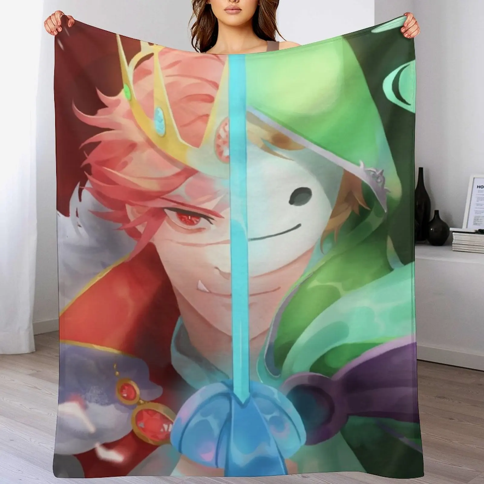 

Technoblade vs Dream Duel Throw Blanket Blankets For Sofas Bed linens Retros Thins Blankets