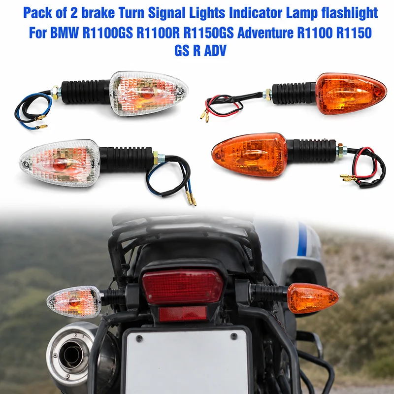 Pack of 2 Brake Turn Signal Lights Indicator Lamp Flashlight For BMW R1100GS R1100R R1150GS Adventure R1100 R1150 GS R ADV