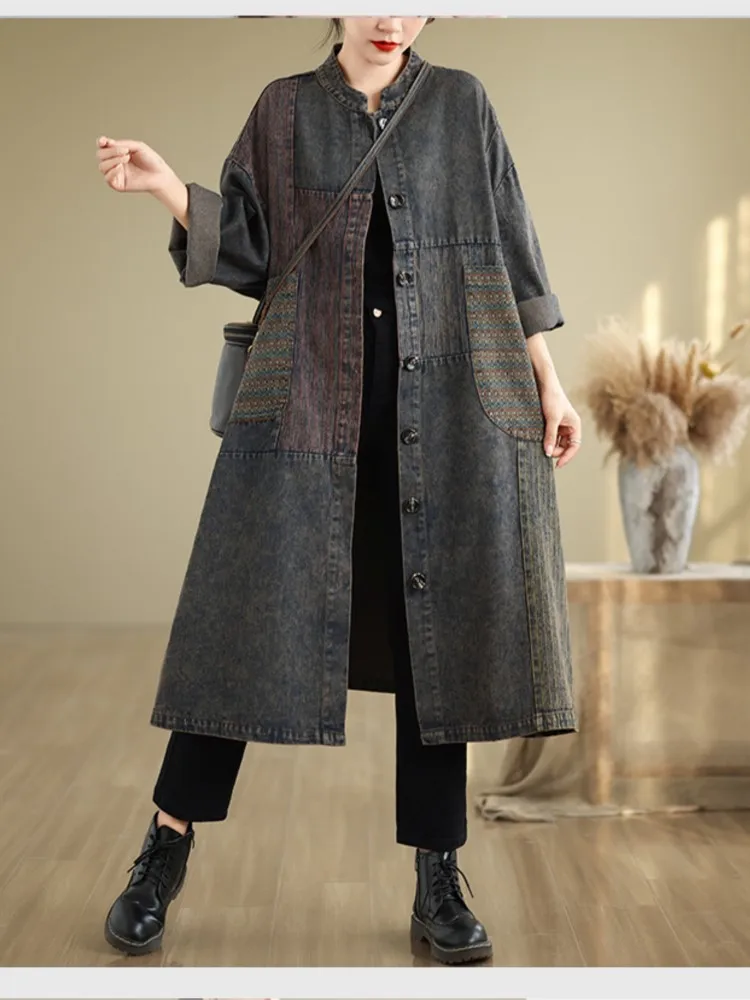 Oversized Autumn Long Trench Coat Women Irregular Patchwork Fashion Long Sleeve Ladies Jackets Loose Casual Pleated Woman Coats