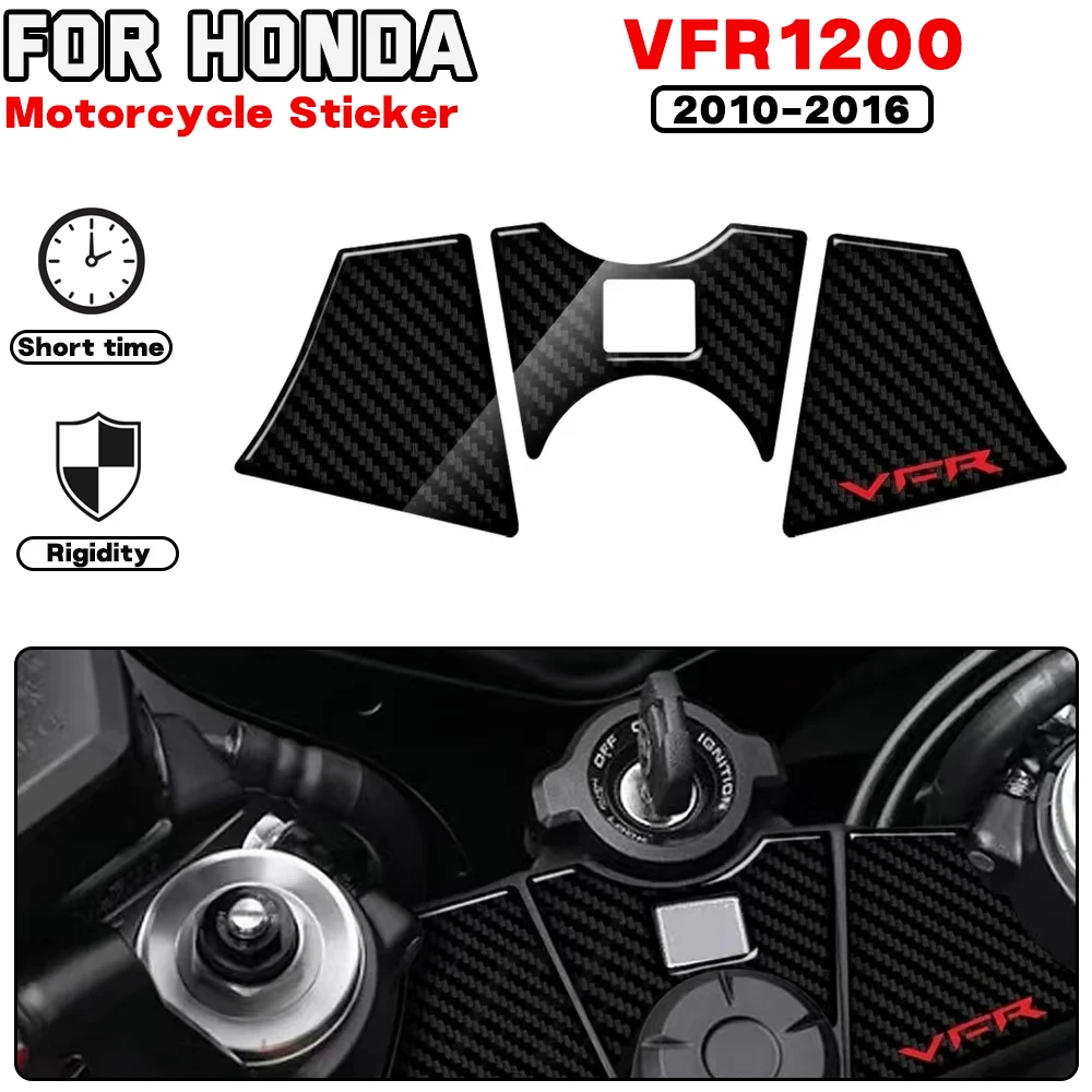 For HONDA VFR 1200 2010 2011 2012 2013 2014 2015 2016 Motorcycle Carbon-look Upper Triple Yoke Defender Stickers