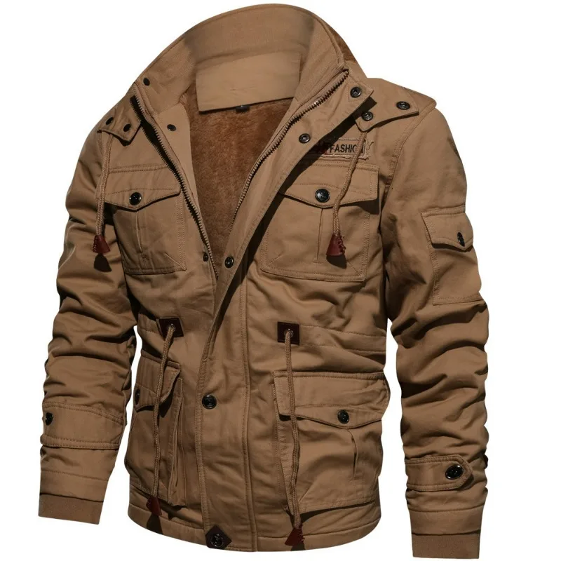 Factory Direct Sales of Detachable Hooded Fleece Thickened Washable Jackets Men in Autumn and Winter Large-sized Casual Jackets