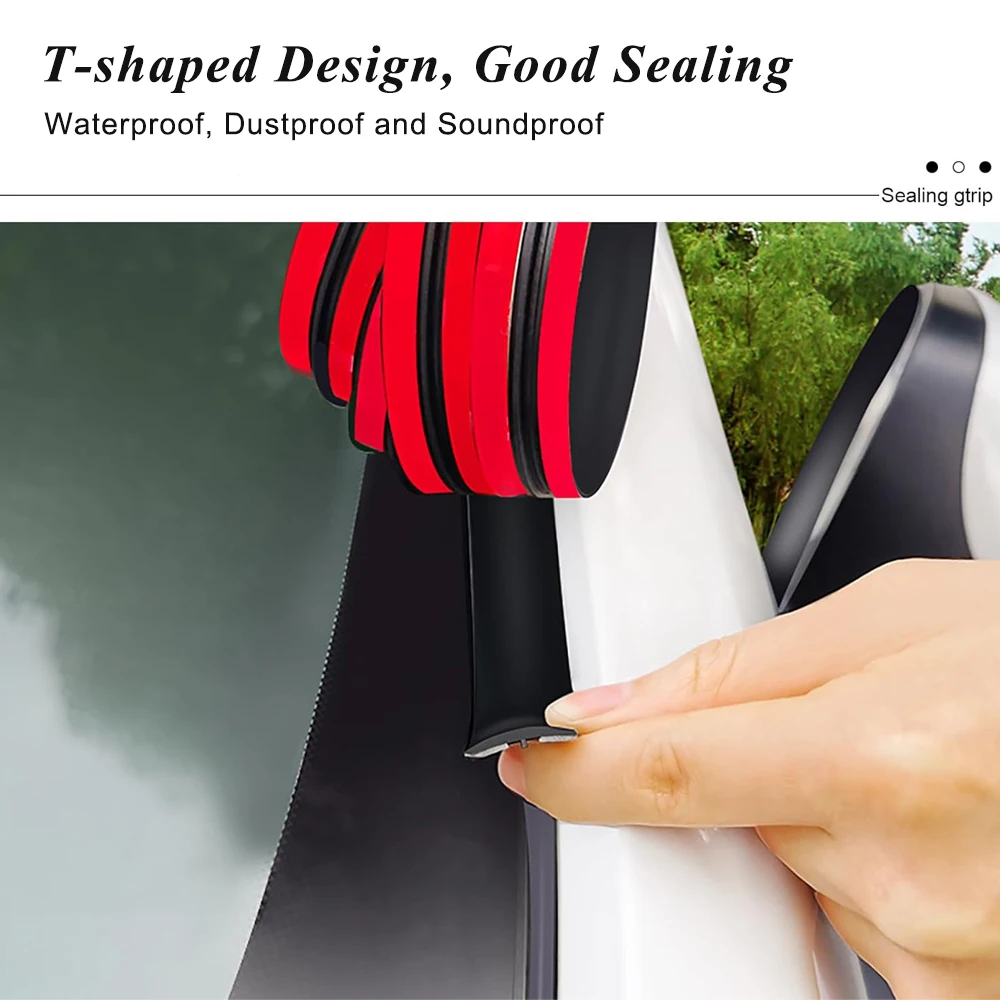 شريط عزل سميك لدرز باب السيارة، شرائط عزل مقاومة للماء لتقليل الضوضاء، عزل عالمي ذاتي اللصق مقاوم للغبار S #5