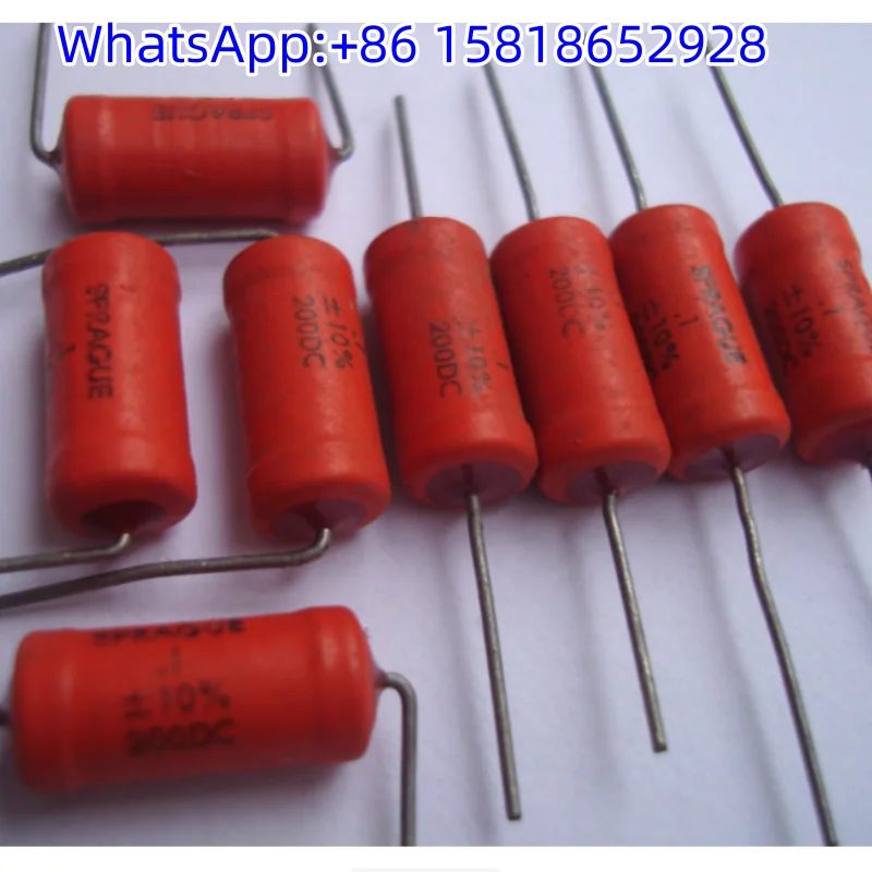 2 Stück 200 V 0,1 UF American Red-Top Sprague Red Robe High-End-Vintage-Röhrenverstärker-Kupplung variabler Kondensator