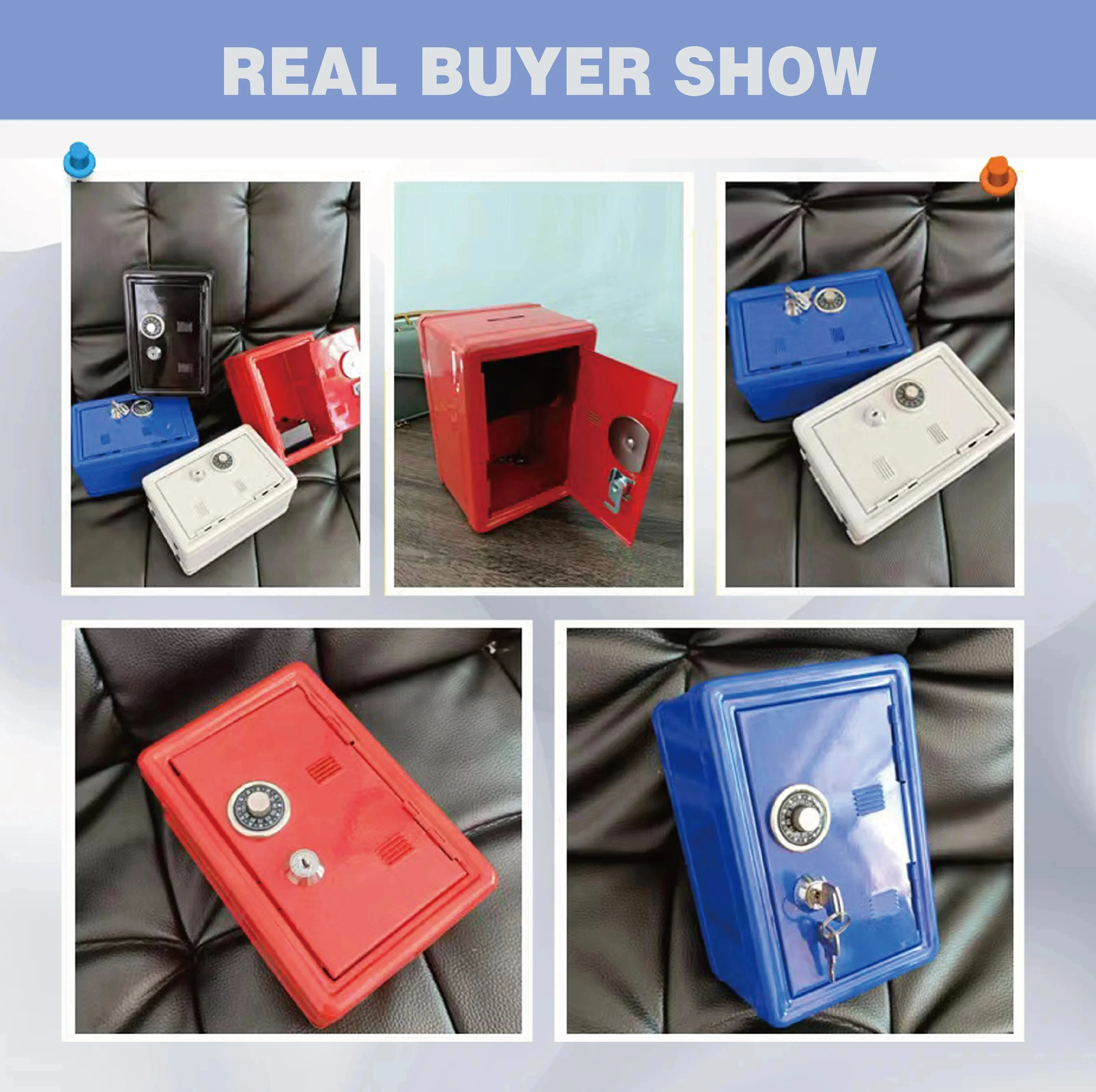 Mini Metal Safe Car Safe Key Insurance Cabinet Desktop Decoration Piggy Bank Household Insurance Box Vertical