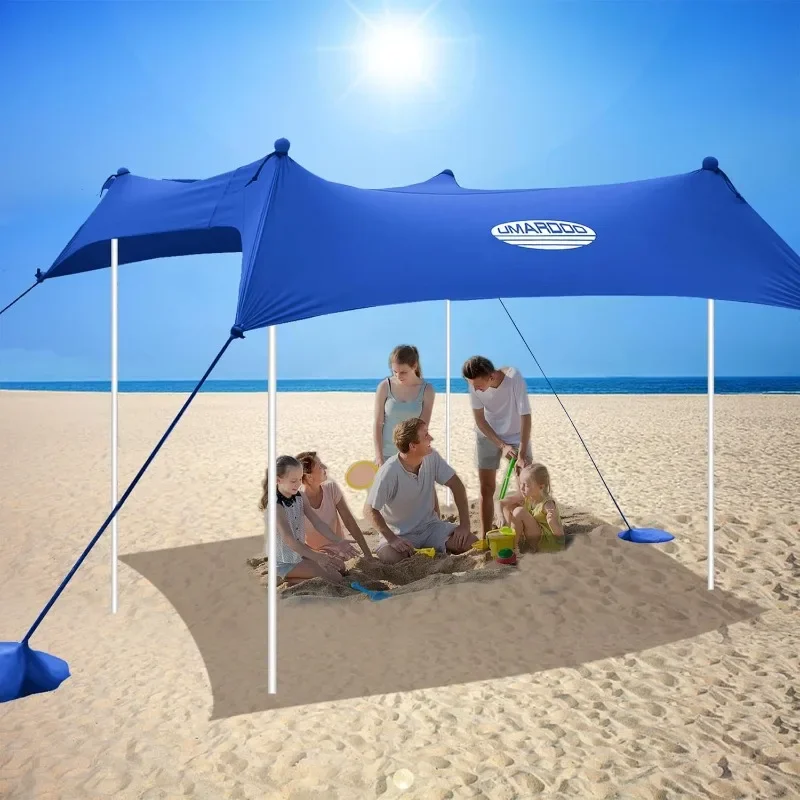 

FamiLy Beach Tent Canopy Sun shade Portable Compact Wind Resistance Beach Sun Shelter Packable Carry Bag Outdoor Travel