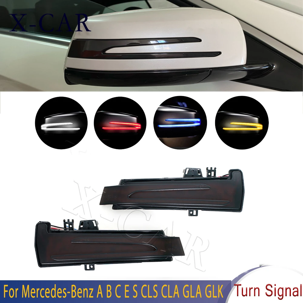 2pcs dynamic LED side mirror indicator for Mercedes-Benz A B C E S CLS CLA GLA GLK Class W221 W212 W204 W176 W246 X156 C204 C117