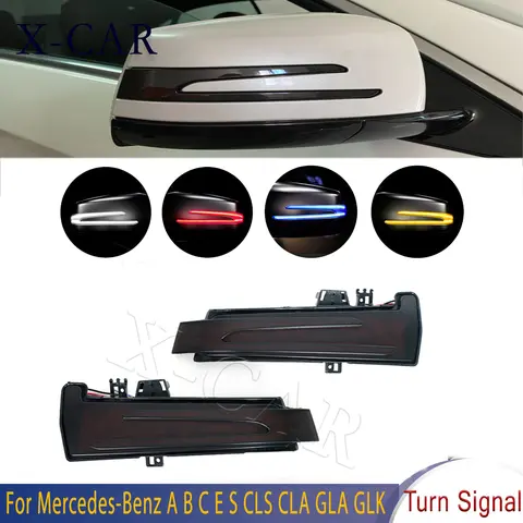 2PCS 다이나믹 LED 사이드 미러 표시기 메르세데스-벤츠 A B C E S CLS CLA GLA GLK 클래스 W221 W212 W204 W176 W246 X156 C204 C117