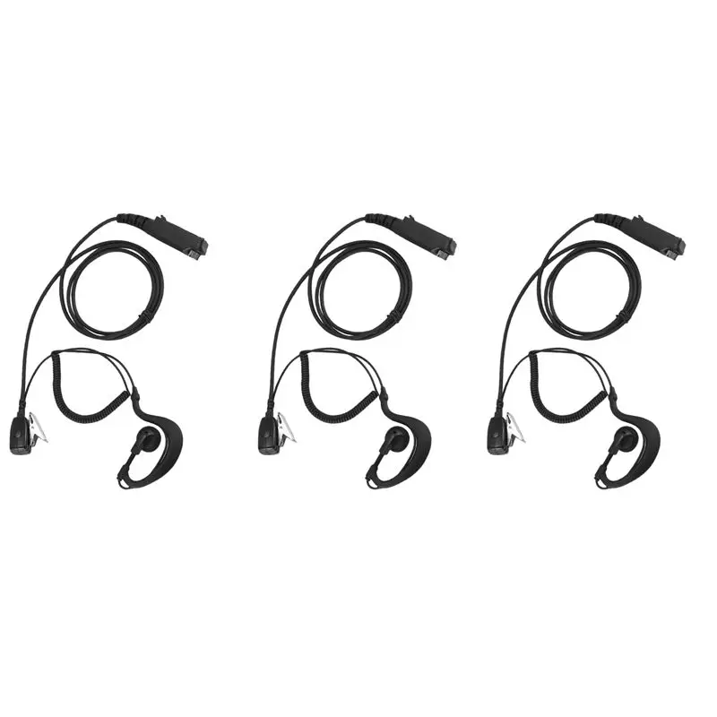 24-Hour Delivery 3X PTT MIC G Shape Earpiece Headset For Sepura STP8000 Walkie Talkie Ham Radio Transceiver Handy C1035A