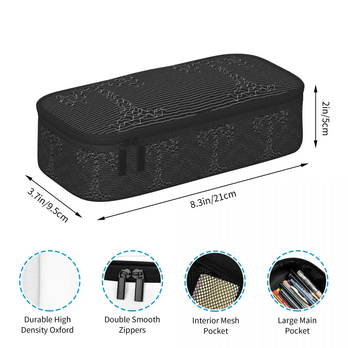 Joy Division Unknown Pleasures Pencil Case for Boy Girl School Pen Box Pencil Bag Stationery Supplies Pen Holder Bag