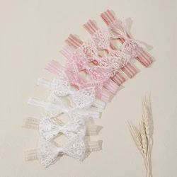 Pink White Fashion Lace Bow Headband for Baby Girls Sweet Elastic Hair Band Exquisite Kids Headwear Photo Props Hair Accessories