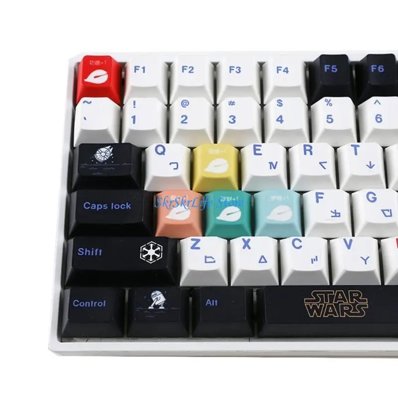 

E65E Enjoy Stable and Comfortable Typing with Clear Marking Keycaps Dye Sublimation PBT Keycap Set for MX Mechanical Keyboard