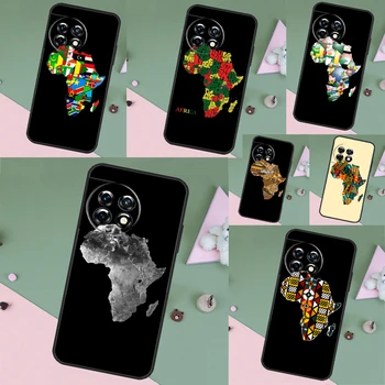 OnePlus Nord 2 2T CE 3 Lite N10 N20 N30 OnePlus 11 8 9 10 Pro 8T 9R 10T 용 후면 커버, 아프리카 지도 지리 케이스