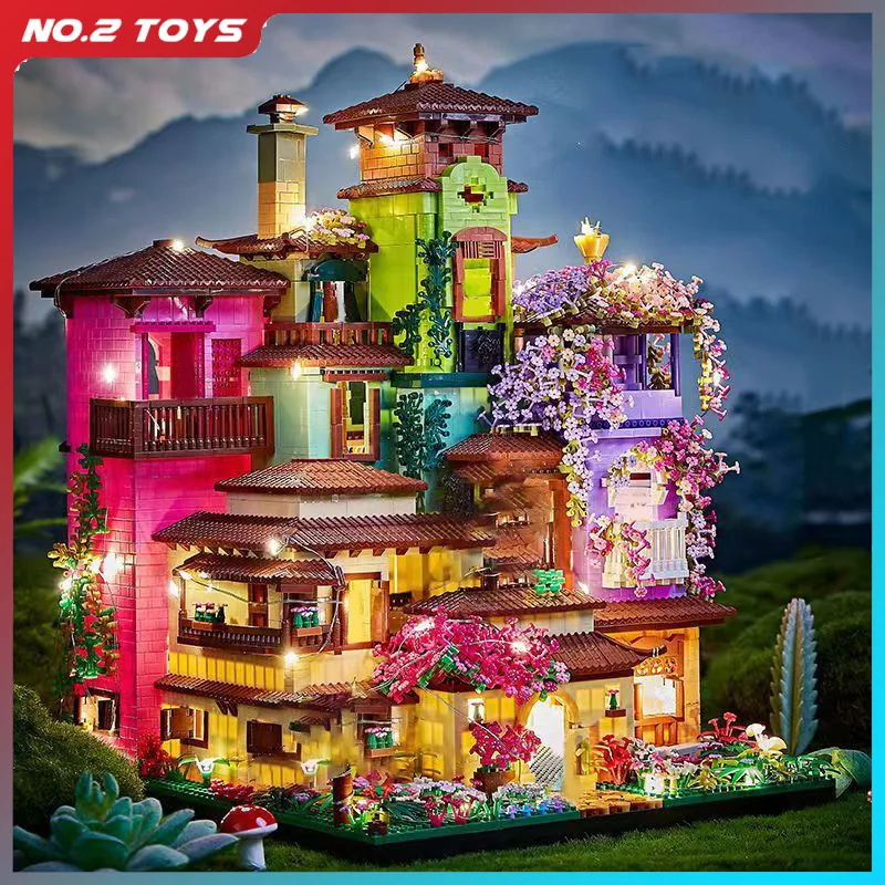 

6180 шт., волшебный дом замка, строительные блоки, романтическая вилла, кирпичи, блоки, модель с видом на улицу со светодиодной подсветкой, детские рождественские подарки