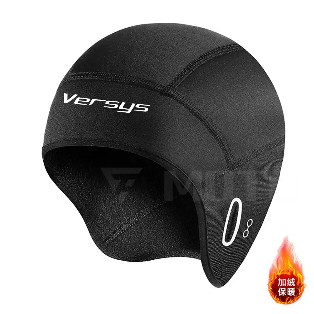 Untuk Kawasaki Versys Topi Tengkorak Lapisan Helm dengan Lubang Kacamata, Topi Bersepeda Termal Musim Dingin untuk Pria & Wanita, Topi Bersepeda Beanie