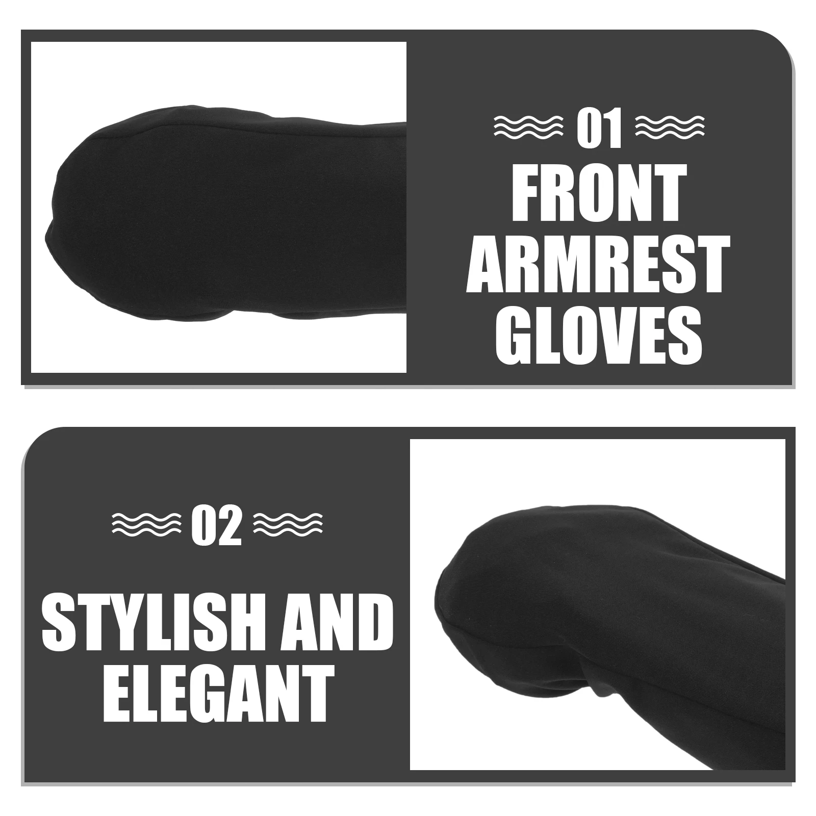 

Car Seat Black Universal Office Chair Arm Covers Fit Protect Scratch Stain Elastic Fabric Car Front Seat Armrest Pad